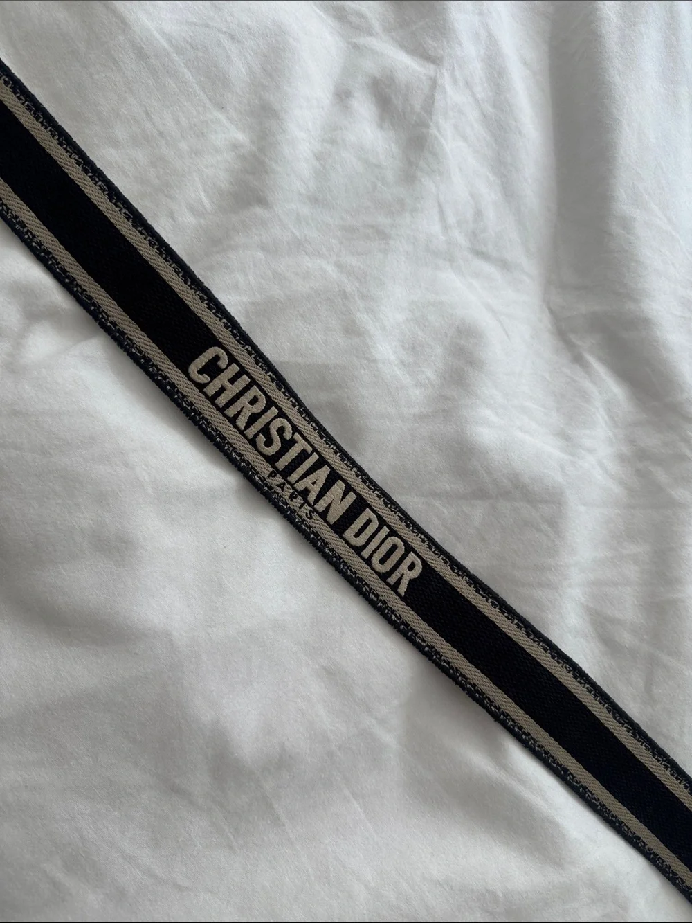 Dior Beige & Black Adjustable Bag Strap